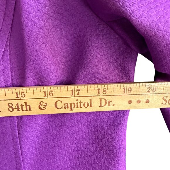 Louben Mock Neck Full Zip Jacket Women's 12 Purple Long Sleeve Modern Chic - Picture 8 of 10